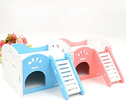 Licogel Hamster Evi Oyuncak Plastik Kullanımlık Yıkanabilir Pürüzsüz Dekoratif Moda Küçük Pet Uyku Evi Merdiven Hideaway