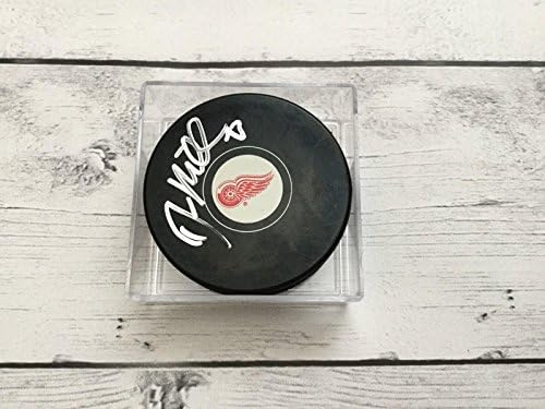 Drew Miller İmzalı Detroit Red Wings Hokey Diski İmzalı NHL b-İmzalı NHL Diskleri