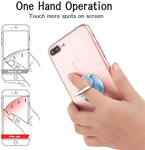 (3 Paket) Cep Telefonu Halka Tutucu Parmak Kavrama, Siyah Beyaz Mermer Cep Telefonu Standı Katlanabilir Kickstand Tüm Smartphone