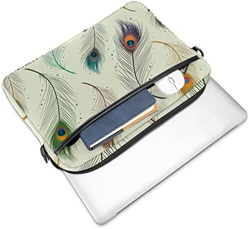 Tavuskuşu Tüyü Desen Zarif laptop çantası Kadınlar için Messenger omuzdan askili çanta 14.5 İn Laptop taşıma çantası İş Evrak