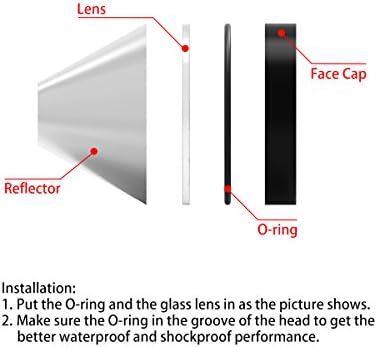 Weltool Cam Lens Maglite C veya D Hücre için Tam Boy Fenerleri Yükseltme-Temperli Cam Lens Kırılmaz ve UltraClear (1 lens)