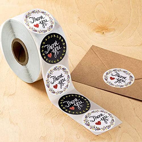Hıbye 500 adet / rulo Kraft Kağıt Teşekkür Ederim Çıkartmalar Altın Folyo Mühür Etiketleri Düğün Parti Iyilik Zarf Kırtasiye