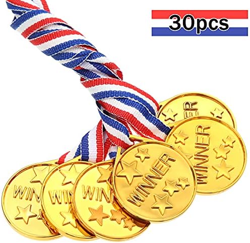 30 Adet Altın Plastik Kazanan Ödülü Madalya, Kazanan Ödülü Madalya, Olimpiyat Tarzı Metal Kazanan Ödülleri için Spor, Rekabet,
