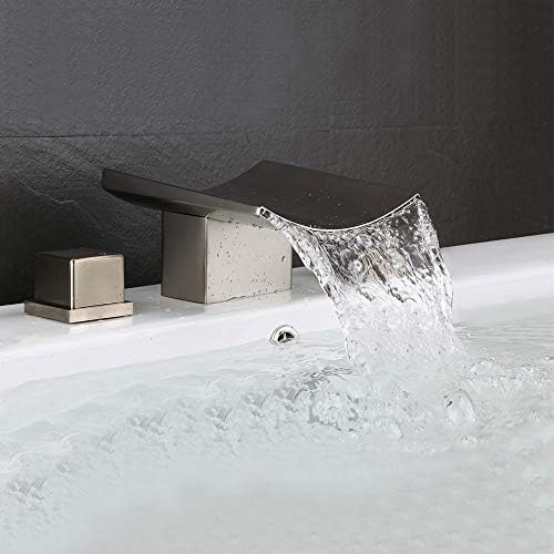 Şelale Banyo Musluk Yaygın banyo lavabo musluğu Modern lavabo musluğu Vanity lavabo musluğu Güverte Dağı 3 Delik 2 Kolları (Fırçalanmış
