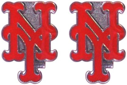Aminco Uluslararası New York Mets Post Stud Logo Küpe Seti MLB Çekicilik