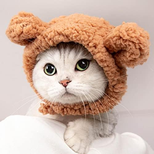 Peluş ayı kedi küçük köpek kış sıcak şapka evde beslenen hayvan aksesuarları fotoğraf sahne şapkalar için