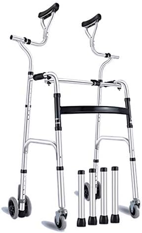 Aksiller Destek Engelli Yaşlılar için Yürüme Çerçevesi Torbalı Rehabilitasyon Dört Tekerlekli Yürüyüş Çerçevesi, 7 Yüksekliği