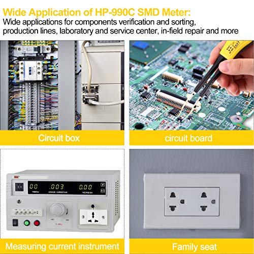 Holdpeak HP-990C Dijital Akıllı SMD Test 6000 Sayımlar DMM El Direnç Kapasite Test Cihazı, dijital Multimetre Otomatik Tarama