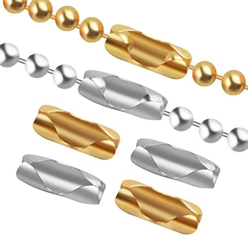Metal Boncuklu Zincir, 10 adet Ayarlanabilir Top Zincir Kolye Metal Boncuk Zincirler 1 Metre Uzunluğunda ve 2.4 mm Boncuk Boyutu