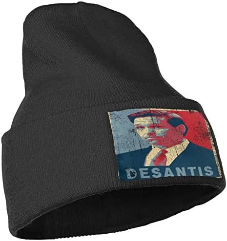 YSTAMON Oy Ron Desantis Cumhuriyetçi Başkan 2024 Yetişkinler için Siyah Örgü Bere Şapka Sıcak Hedging Kafatası Kemo İzle Kap