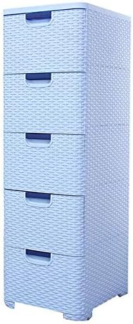 YINGGEXU Giysi Raf Çamaşır Dolap Dresser 5 Çekmece Depolama Dolabı Kilitleri ile Plastik Çekmece Dresser için Giysi (Renk : Mavi,