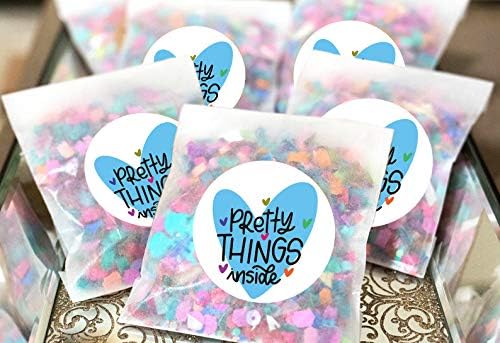 WRAPAHOLİC Pretty Things Inside Stickers-Heart Alışveriş için teşekkürler Küçük Dükkan Yerel El Yapımı-2 x 2 İnç 500 Toplam Etiket