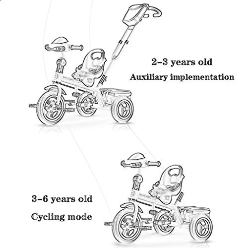 ŞARKI çocuk üç tekerlekli bisiklet çocuk bisiklet bebek arabası ışıkları ile kemer Guard itici kolu kapalı ve açık kombinasyonu