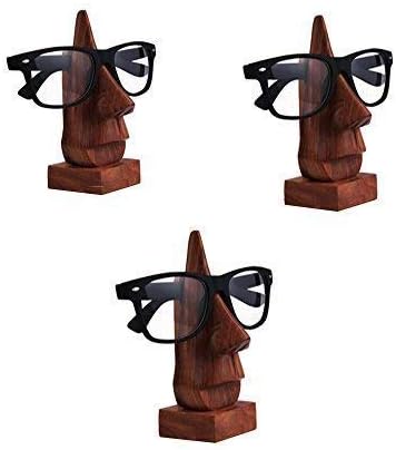 Nırvana Sınıf El Yapımı Ahşap Gözlük Gözlük Tutucu Ekran Standı-Masaüstü Aksesuar Seti 3