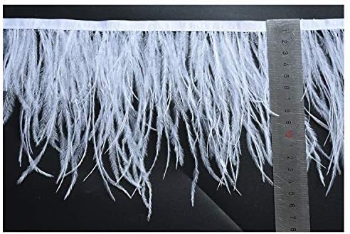 2 Metre 5-6 inç Beyaz Devekuşu Tüyleri Trim Fringe DIY Elbise Dikiş El Sanatları Kostümleri Dekorasyon için