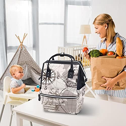 Anne çantası dayanıklı bebek bezi seyahat çantası anne ve baba çok fonksiyonlu sırt çantası harita pusula