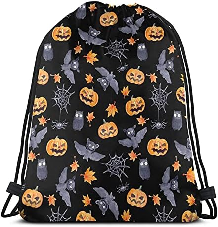 Suluboya Halloween11 Vintage Unisex İpli sırt çantası, Polyester Cinch Çuval, su Geçirmez Spor Spor Çantası Rahat Sırt Çantası