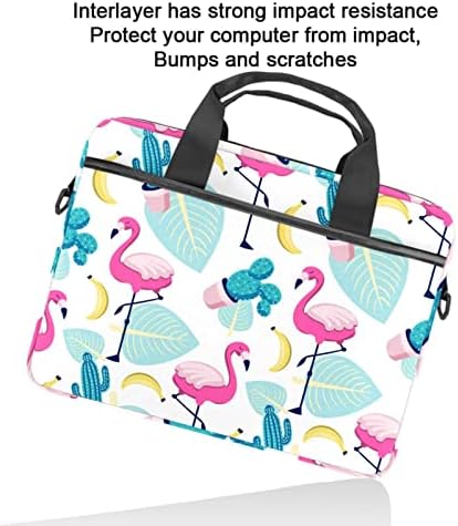 Flamingo Palmiye Kaktüs Muz laptop çantası Kadınlar için Messenger omuzdan askili çanta 14.5 İn Laptop taşıma çantası İş Evrak