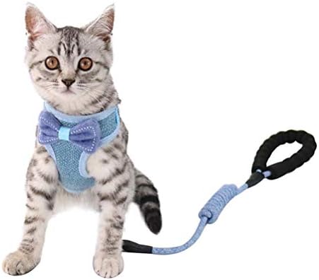 TEHAUX İlmek Yelek Tipi Pet Koşum Ayarlanabilir Kedi Çekme Kayışı Kedi Koşum Yaratıcı Kedi Göğüs Kemeri (Mavi, 2 için Uygun.