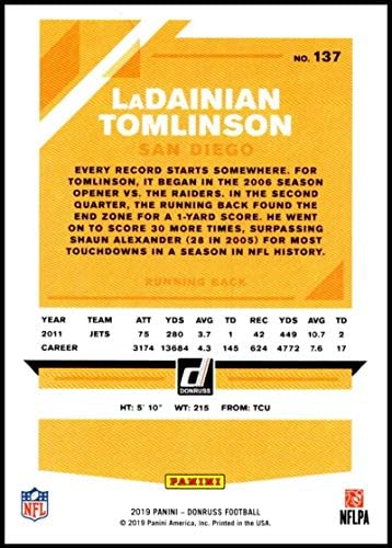 2019 Donruss 137 LaDainian Tomlinson NM - MT Los Angeles Şarj Cihazları Resmi Lisanslı NFL Ticaret Kartı