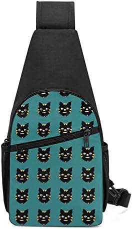BCLYPBO Siyah Kedi Sling Sırt Çantası, Seyahat Yürüyüş Sırt Çantası Crossbody Omuz Çantası, Göğüs Paketi