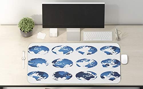 Lunarable Globe Bilgisayar Mouse Pad, Dünya Kıtalarının Farklı Açılarını Gösteren Dünya Haritası Kürelerinin İllüstrasyonu, Dikdörtgen