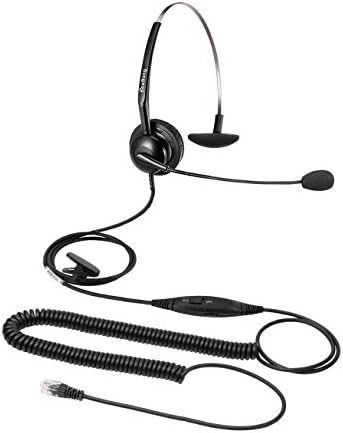 Cisco Telefon için Mikrofonlu Telefon Kulaklığı Sessiz ve Ses Kontrolü, Çağrı Merkezi Kulaklığı Gürültü Önleyici Mikrofonlu RJ9