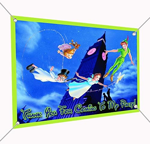 Peter Pan Afiş Büyük Vinil Kapalı veya Açık Afiş Işareti Poster Zemin, parti favor dekorasyon, 30 x 24, 2.5' x 2 ' Film Neverland