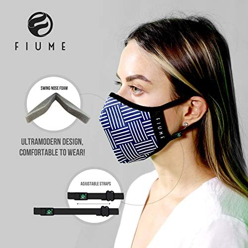 NeoVision Fiume Yüz Maskeleri Yıkanabilir / 5 Kat Filtre Koruması-Yükseltilmiş Burun Klipsi-Ayarlanabilir Kulak Askısı ve Moda