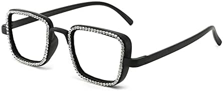 Küçük kare Bifokal okuma gözlüğü kadın mavi ışık Engelleme gözlük, bilgisayar okuyucular Rhinestone parlak çerçeveleri Anti UV
