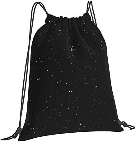 Siyah Glitter ipli spor spor çantası, erkek Ve kadın Açık taşınabilir ipli sırt çantası Büyük