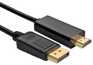 6FT Display Port DP Erkek HDMI Erkek Kablo Kablosu Adaptörü Siyah