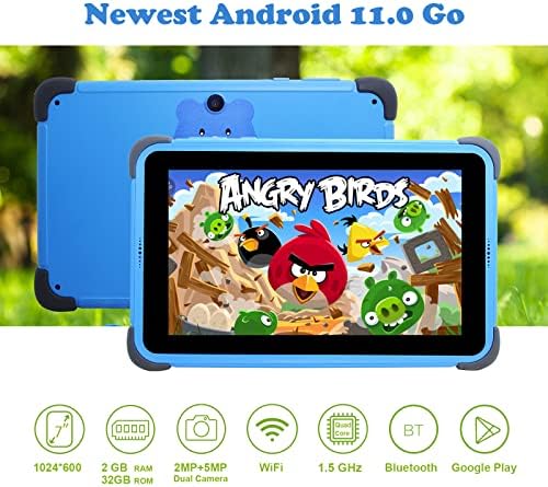 Çocuklar Tablet 7 inç, Çocuklar için weelikeit Android 11.0 Tabletler, 2GB RAM 32GB ROM WiFi ile Çocuk Tableti,IPS HD Ekran,Çift