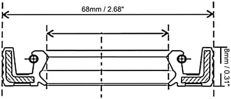 EuısdanAA Yağ Keçesi, TC 50mm x 68mm x 8mm Nitril Kauçuk Kapak Otomotiv Aks Mili için Yaylı Çift Dudak, Siyah 1'li Paket(Sello