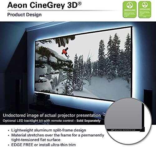 Elite Ekranlar Kenarsız Ortam ışığı Reddetme Sabit Çerçeve Projeksiyon Projeksiyon Perdesi, Aeon CineGrey 3D Serisi, Ev Sineması,
