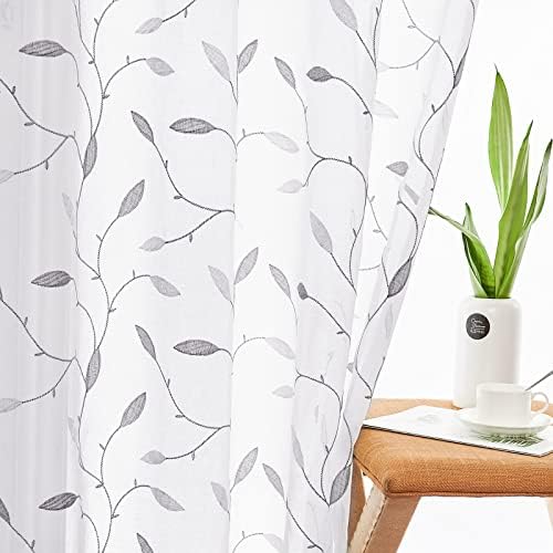 Lazzzy Işlemeli Sırf Perdeleri Çiçek Yaprak Beyaz Sırf Perde Yatak Odası Oturma Odası ıçin Rustik Vual Perdeler Gizlilik Pencere