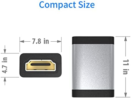 HDMI Erkek Dişi Adaptör Dik Açı 4 K, 2 Paket 90 Derece ve 270 Derece HDMI Genişletici Düz L Şekli Konektörü Yukarı ve Aşağı Açı