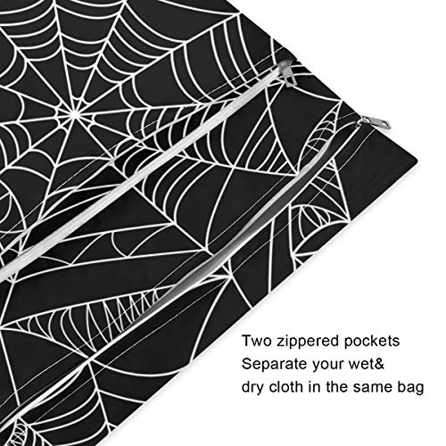 KEEPREAL Cadılar Bayramı örümcek ağı 2 adet Su Geçirmez ıslak çanta bezi ıslak çanta büyük kapasiteli yıkanabilir kullanımlık