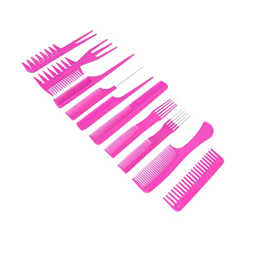 Saç Şekillendirici Tarak Seti, 10 Adet Stil Benzersiz Tasarım Şekillendirici Tarak Yüksek Dayanıklılık için Kuaför Berber Dükkanı