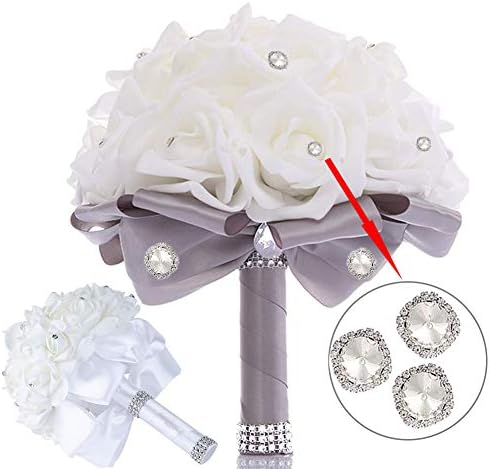 Düz Geri Rhinestones Düğmeler Bezemeler ile Elmas, Kristaller Dikmek için Cam Rhinestone Giyim Düğün Buket (20 adet) Kraliyet