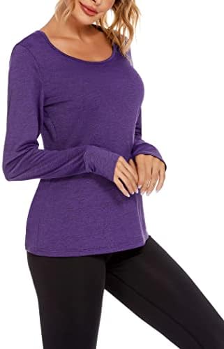 ADOME Bayan Yoga Gömlek Uzun Kollu Egzersiz Gömlek Kadınlar ıçin Hızlı Kuru Spor Atletik Tees Koşu Yoga Tops