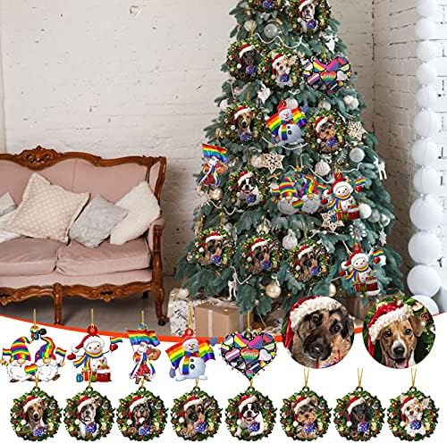 2021 Noel Noel Dekorasyon, Noel Ağacı Süsler Kolye DIY Kardan Adam ve Köpek Kolye, noel Evi Süsler Noel Ağacı Asılı Süslemeleri,