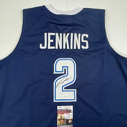 İmzalı / İmzalı Kris Jenkins Villanova Mavi Kolej Basketbol Forması JSA COA