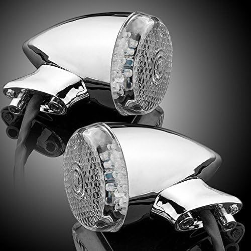 4 adet Motosiklet Ön Arka Amber 20-LED Krom Temizle Dönüş Sinyali Göstergesi Flaşör Side Marker ışık Seti