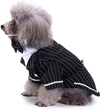 ocijf179 Güzel Şerit Ilmek Pet Köpek Köpek Gömlek Smokin Düğün Kostüm Giyim Kıyafet-L