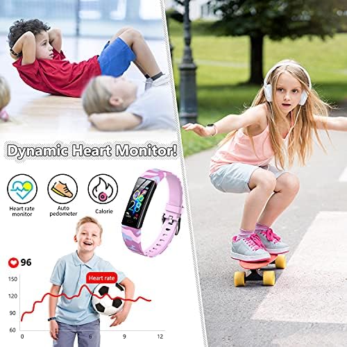 K-berho Çocuk fitness takip chazı, Spor İzle Etkinlik Tracker ile Ölçerlerin, kalp Hızı ve Uyku Monitör, Kronometre, IP68 Su