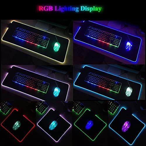 Fare altlığı RGB Sevimli Kız Ekstra Büyük LED Hu Tao Fare Mat Kilitleme Kenar Kauçuk Masa Mat Mouse Pad Dizüstü XL Mousepad,