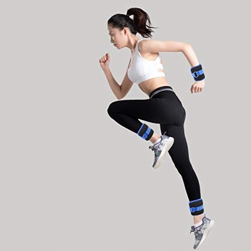 Fitness ve Egzersizle Ayak Bileği / Bilek Ağırlığı - Her Biri 0.55 ila 1.65 lbs, 2 Ayarlanabilir Kayış Seti-Erkekler ve Kadınlar