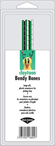 Van Aken International Claytoon VA18602 Bendy Bones Plastalina Modelleme Kili ve Polimer Kili için Plastik Armatürler Claymation,