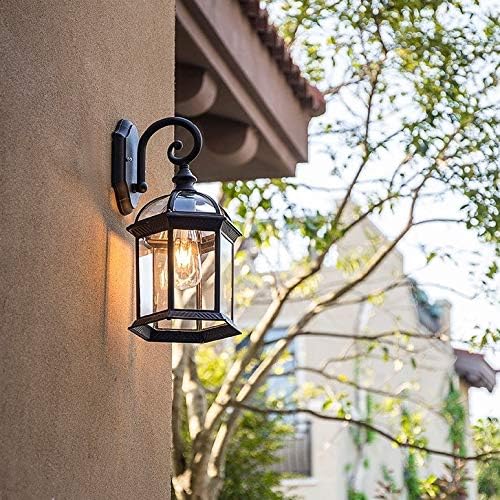 DİAOD Vintage Duvar Lambası E27 Ampul aplik aydınlatma armatürleri Siyah bronz LED duvar ışıkları Açık Sundurma Ev Ev Yard bahçe
